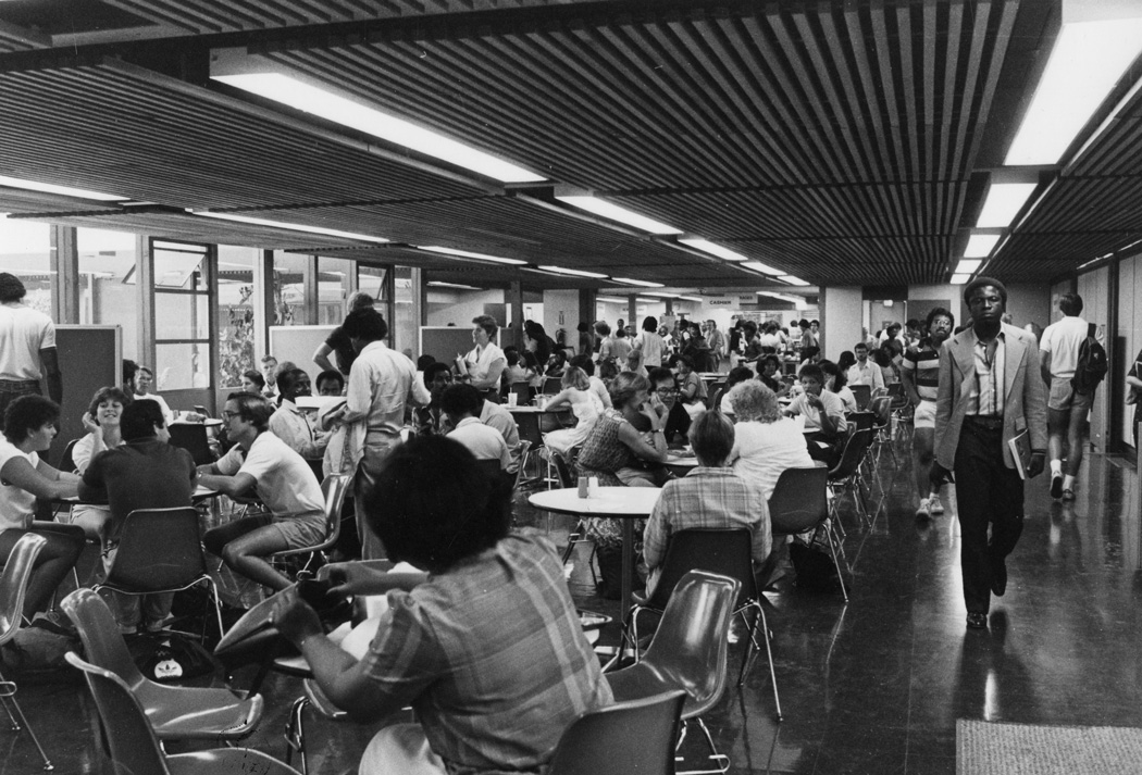Student cafeteria/temporary union, 1980s