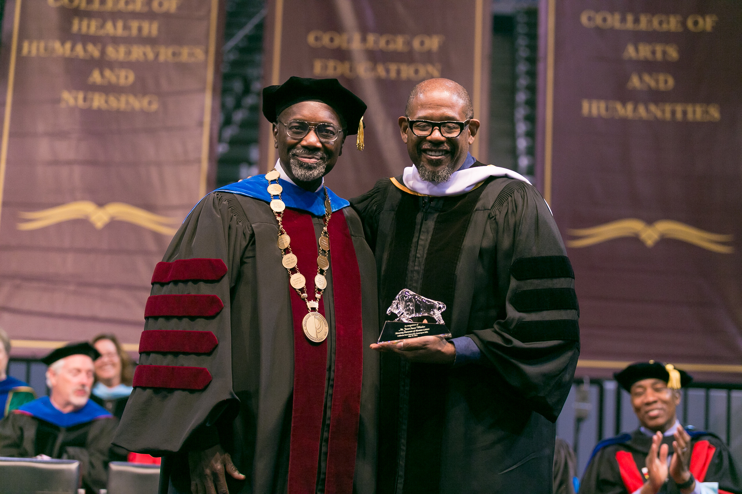 College of Arts and Humanities Commencement with President Willie Hagan and actor Forrest Whittaker